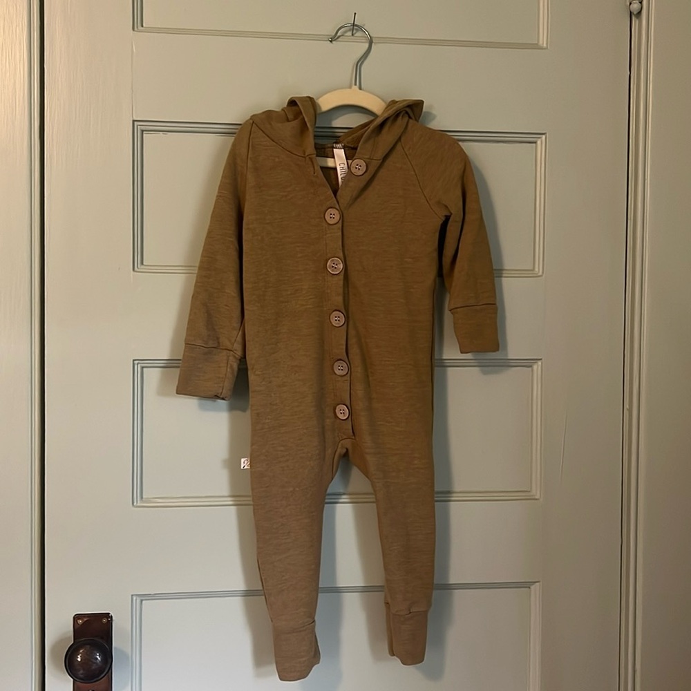 Childhoods Hooded Romper in Ochre